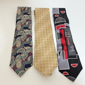 LOT OF 3 MEN'S NECKTIES (Cambridge, Surrey & Stafford Brands) PREOWNED
